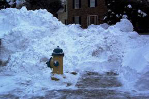 Local fire hydrant cleared of snow